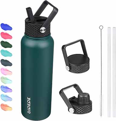 BJPKPK Insulated Water Bottles with Straw Lid