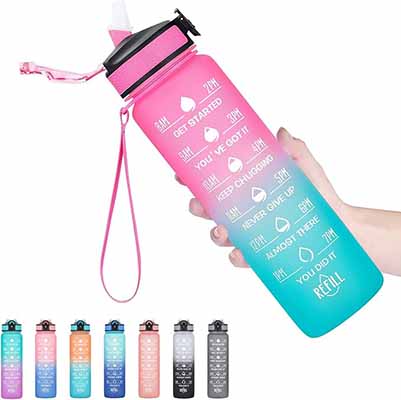 Hyeta 32oz Water Bottles with Times