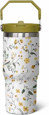 Qwpmvhsak Flower Leakproof Tumbler