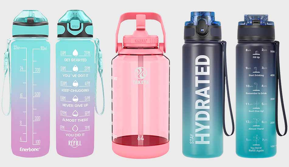 water bottle with times