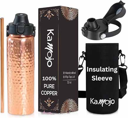 Kamojo 32oz Copper Water Bottle
