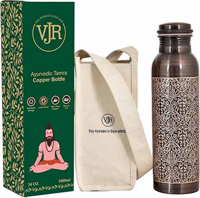 VJR 100% Pure Copper Insulated Water Bottle